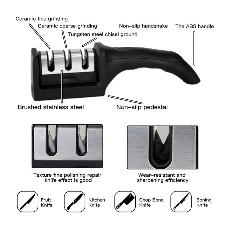 Handheld 3 Stage Knife Sharpener